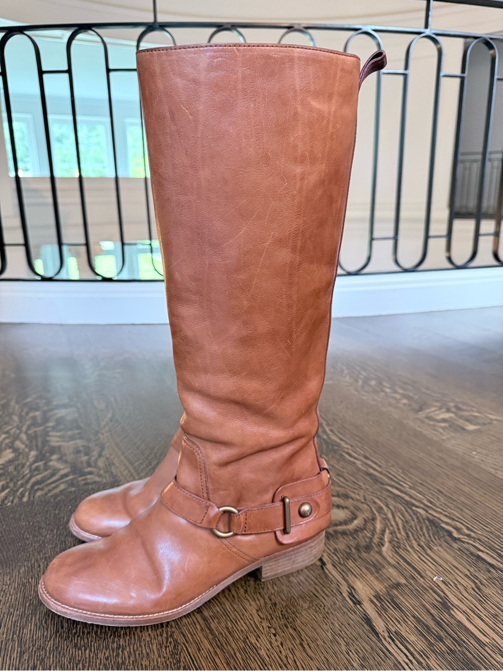 Coach Cognac Leather Mid-Calf Riding Boots